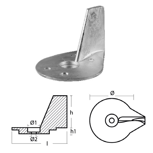 Anodo Collare per Motore Mercury F25 F50 225 Hp Cv Alluminio, Mercury Mercruiser